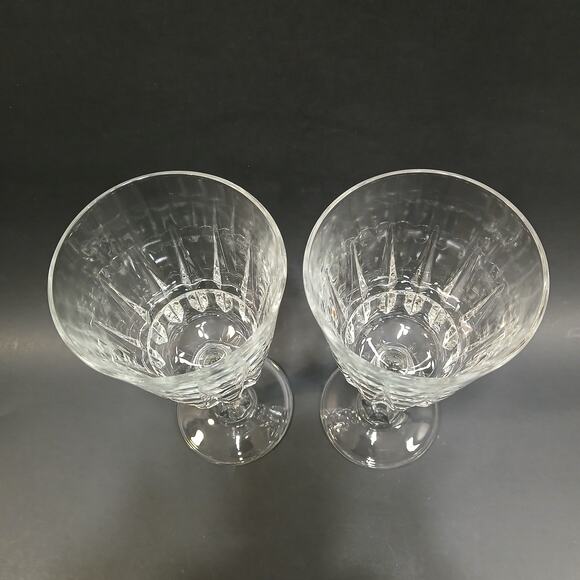 Pair of Stemmed Wine Glasses Water Goblets Chantelle by Cristal D'Arques Durand - Picture 4 of 7